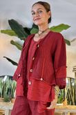 Made in Italy Benji Linen Wave Panel Jacket Chilli Pepper /17 = ** 